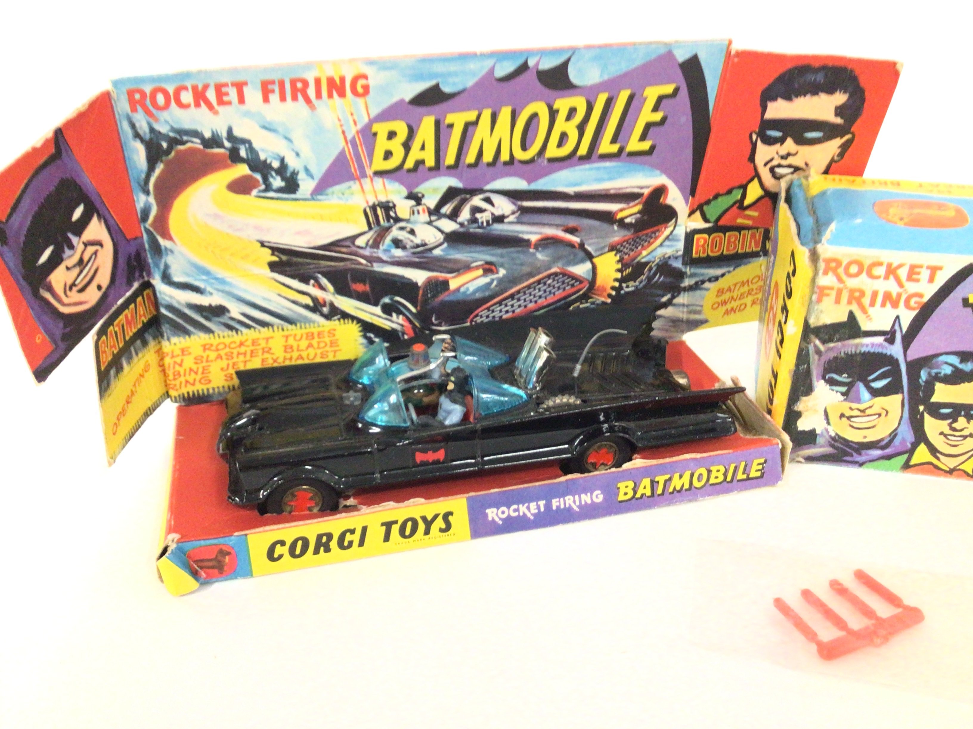 A Boxed Corgi Batmobile.#267 box is worn and has been Repaired. No instructions etc. does come - Image 2 of 6