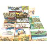 A Collection of Various Military Model Kits Inc Haswegawa. ESO. Esci and Revell.
