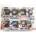 A collection of 8 boxed POP figures including one