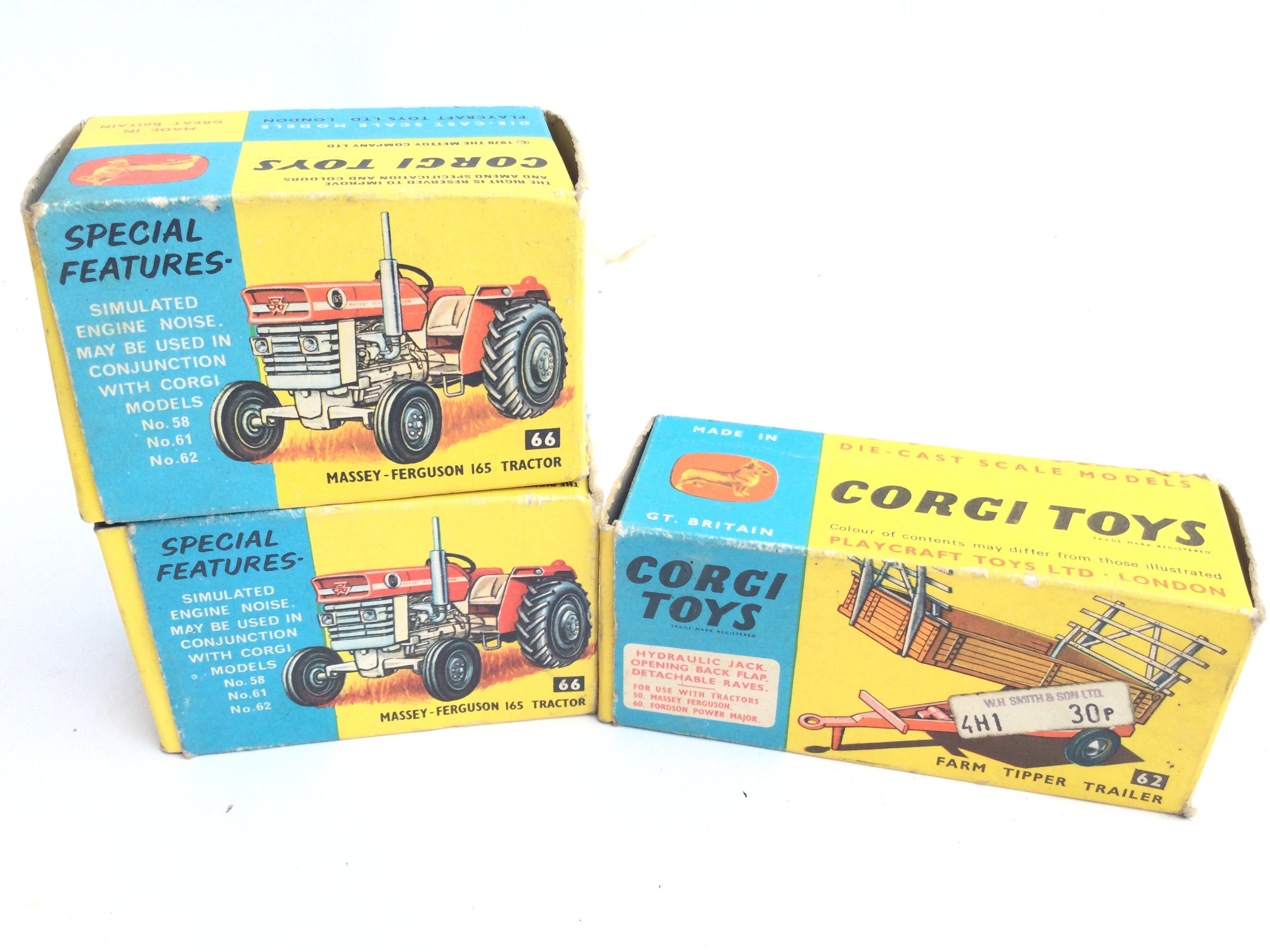 2 X Boxed Corgi Massey-Ferguson 165 Tractors #66 a