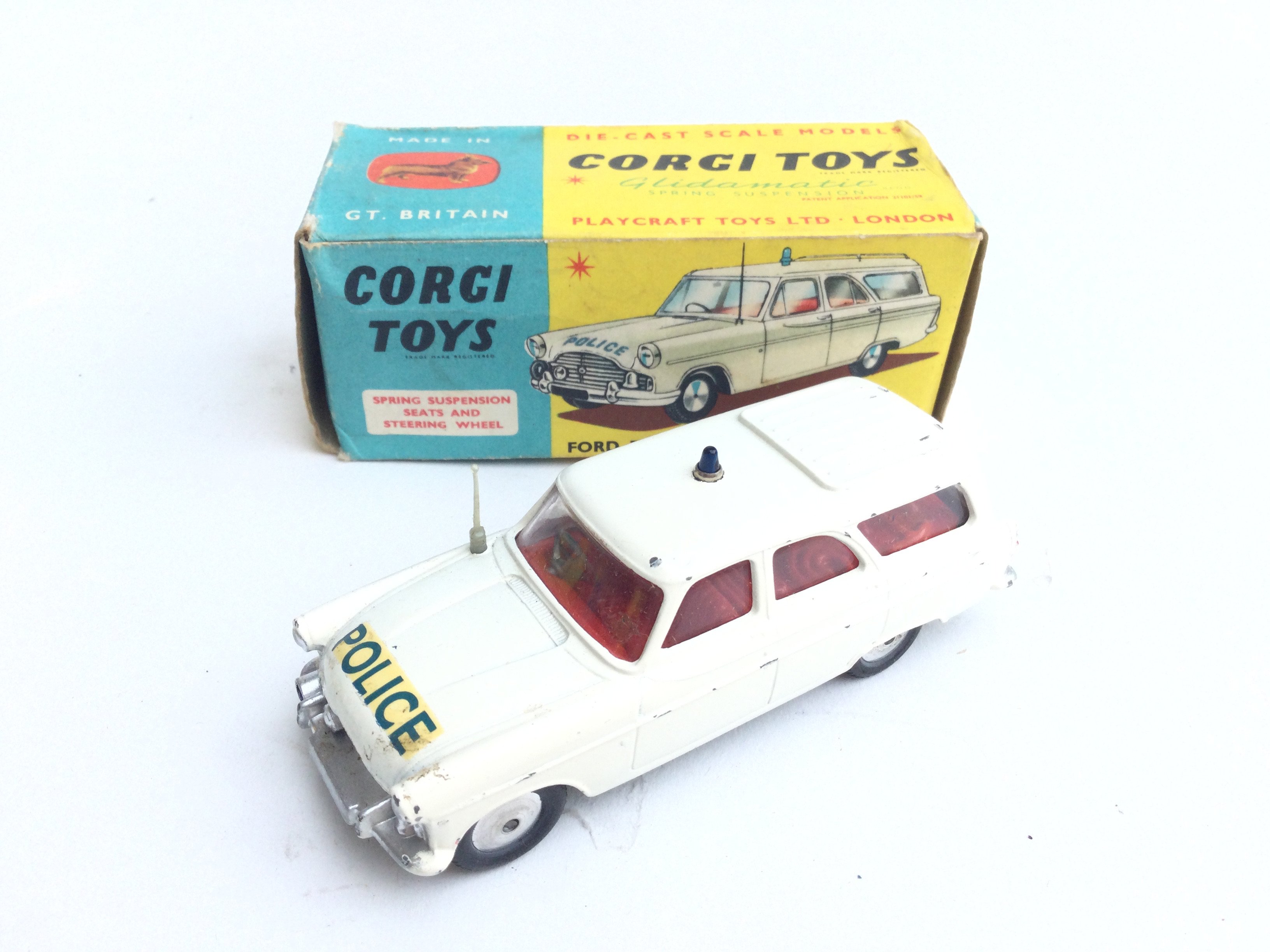 3 Boxed Corgi Vehicles. A Austin A.40 Saloon #216. - Image 4 of 4