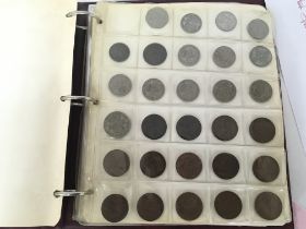 An album containing bronze coinage and other used