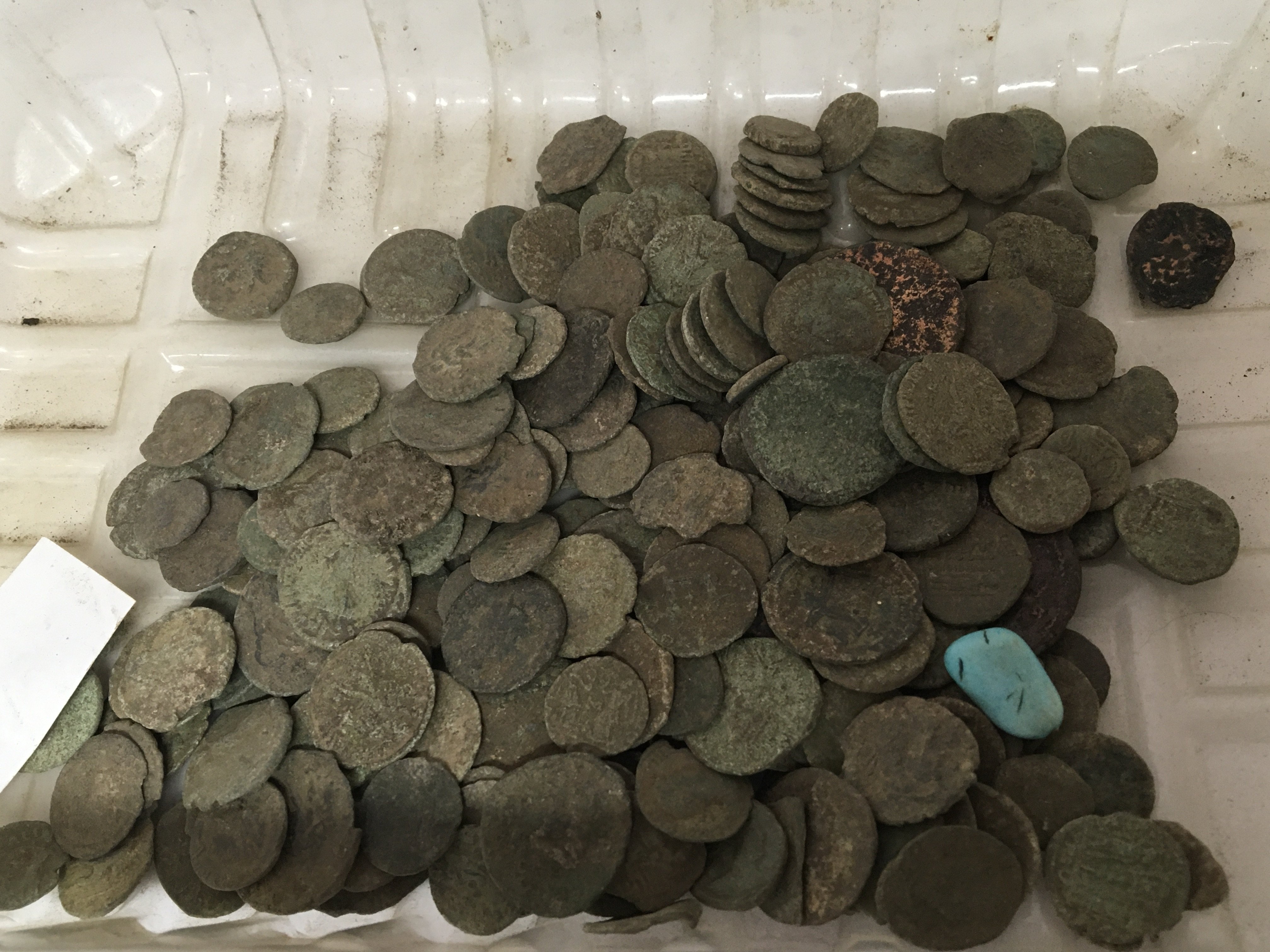 A collection of Roman coinage. mainly metal detect