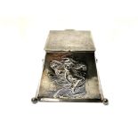 An Art Nouveau silver inkwell with dancing maiden