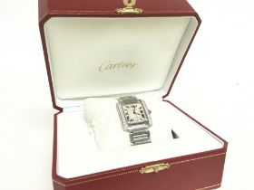 A cased Cartier diamond dial automatic watch. Seri
