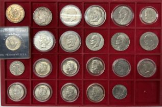 A collection of American coinage, including a 1882