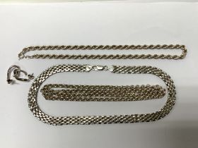 A sterling Silver collar necklace together with 2