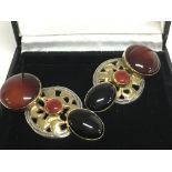 Eileen Loyne hallmarked silver and agate earrings.