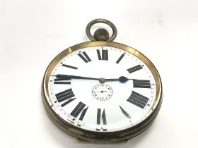 A jumbo pocket watch. Wind and runs. Approx 140mm