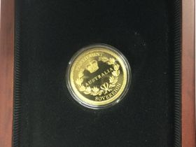 A cased 2018 gold Australian sovereign coin, Perth