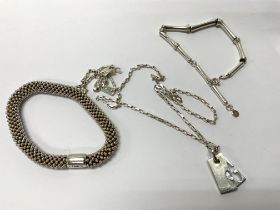 A Genuine Gucci Double G sterling silver pendant a