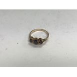 A 9ct gold garnet set ring. Approx 3.21 grams, siz