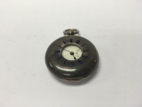 A silver Hallmarked half hunter pocket watch.