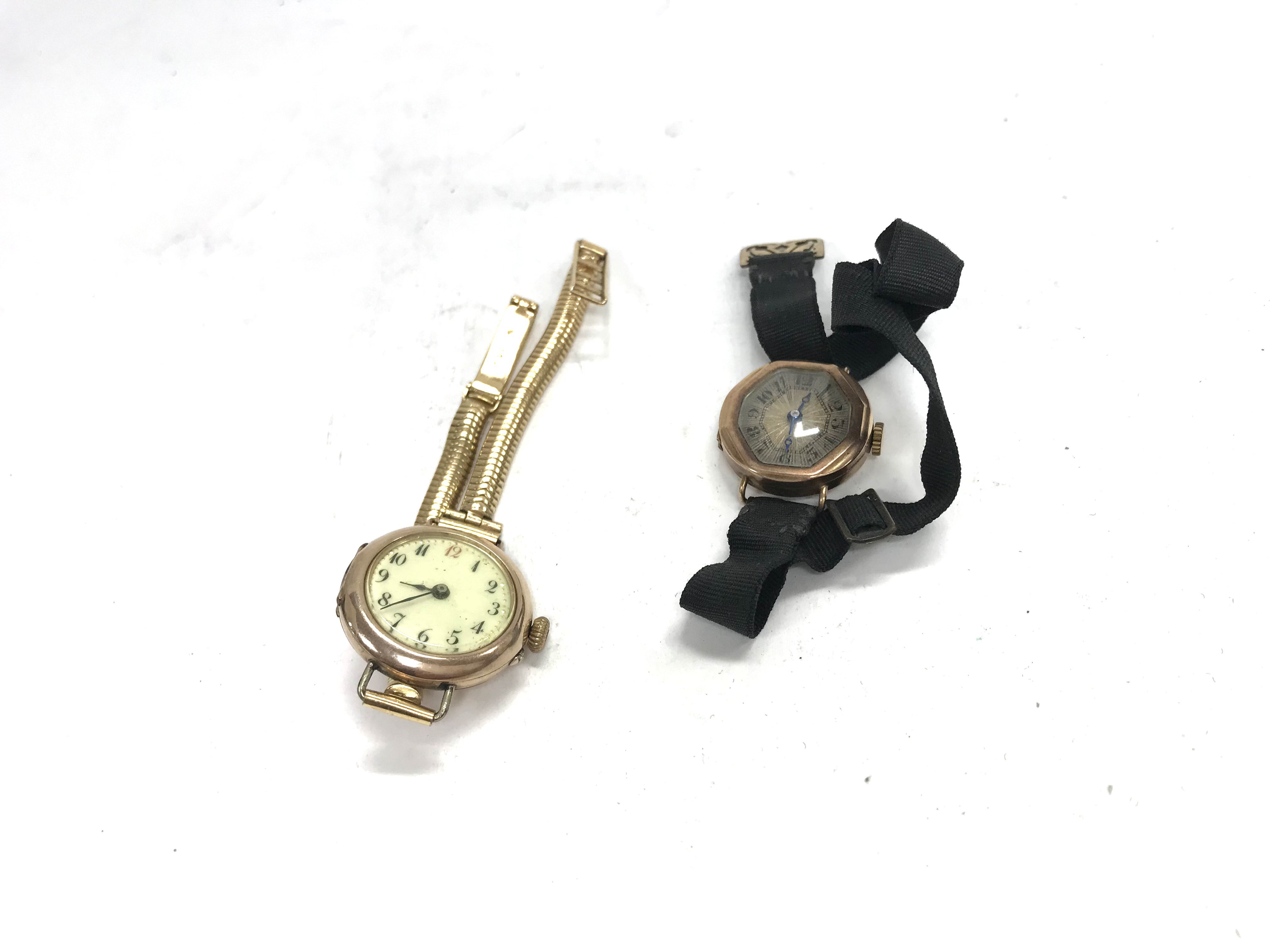 Two 9ct gold ladies watches.