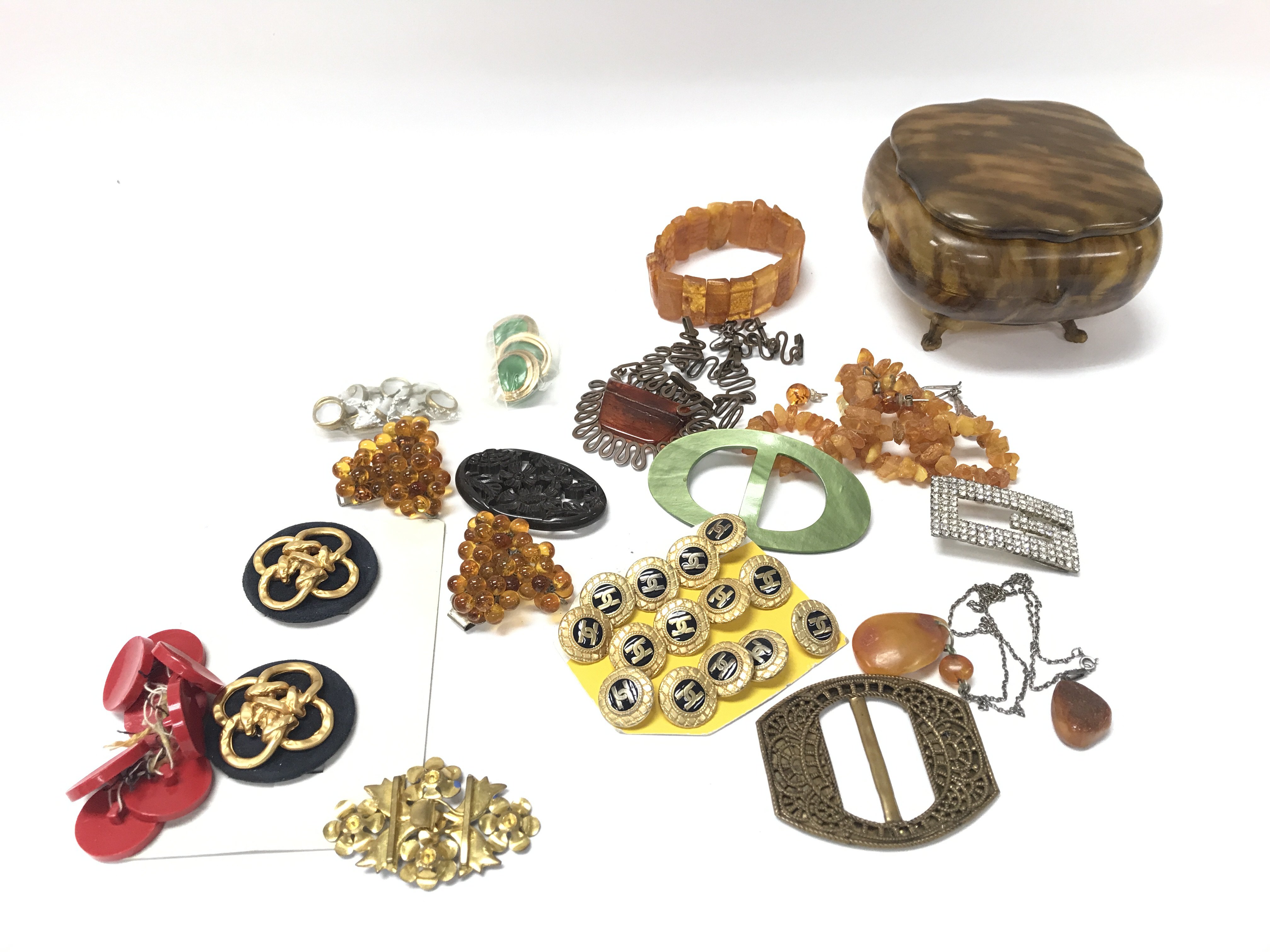 A Collection of vintage buckles and buttons along - Image 2 of 2