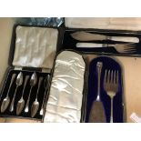 A box Containing a Collection of plated cutlery va