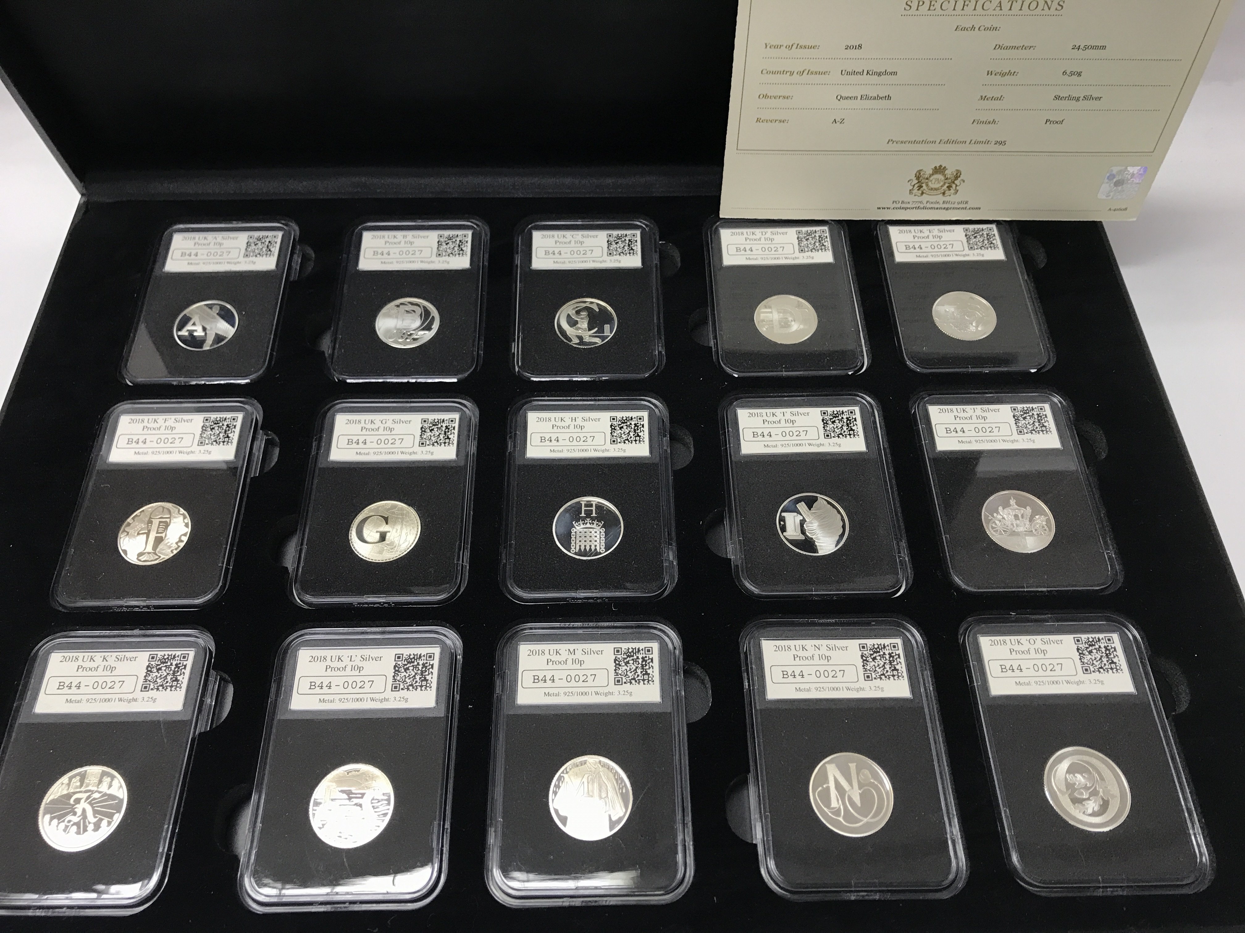 A silver coin set of 26 silver proof slapped coins - Image 2 of 4