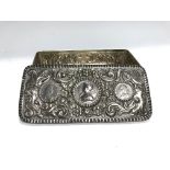 A silver box with coin inserts and Victorian hallm