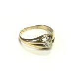 An 18ct gold gents ring set with diamond. 5.13g an