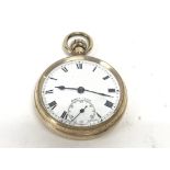 A gold plated pocket watch. 50mm winds and runs. P