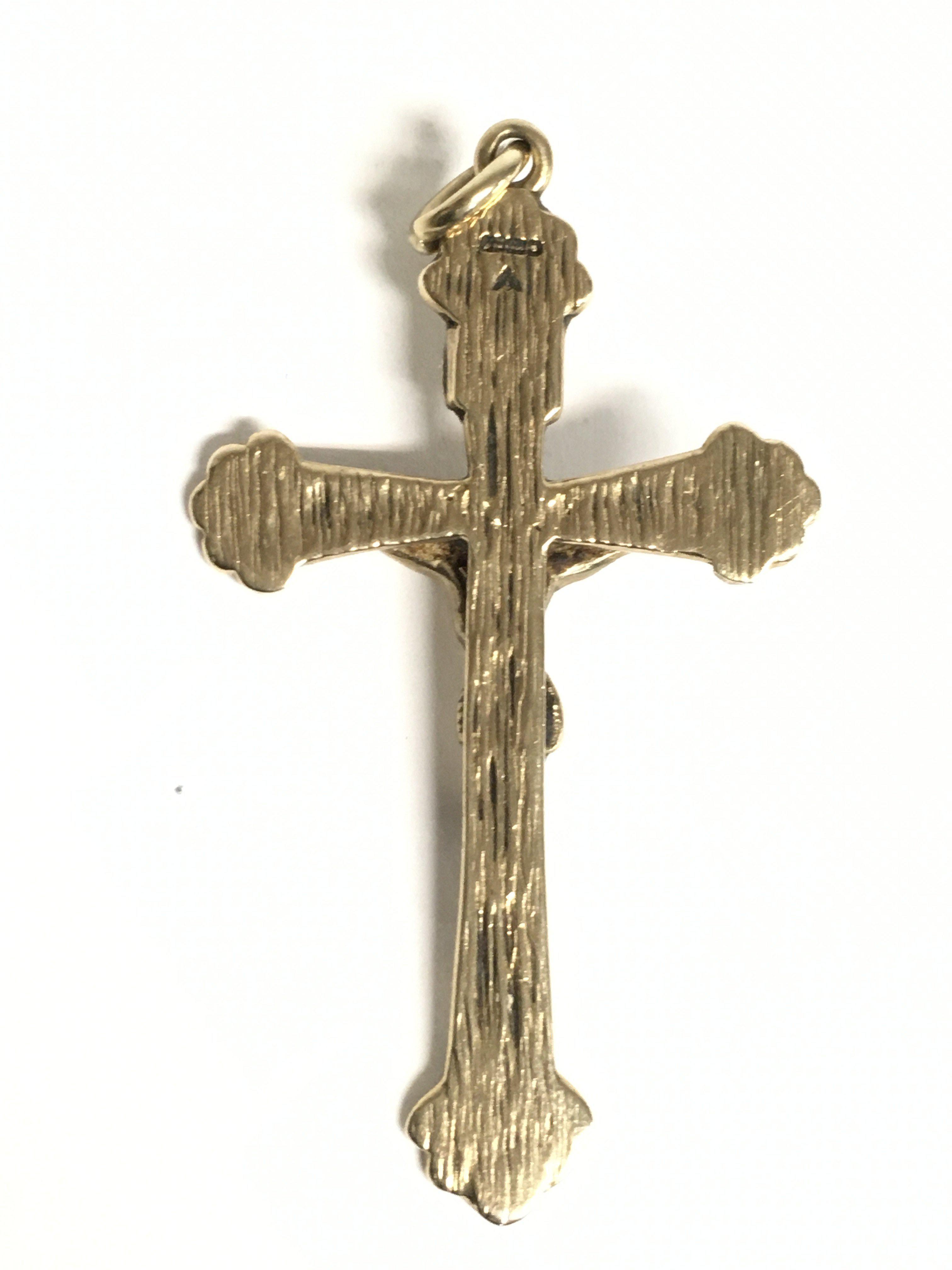 A 9ct gold cross pendant. Approximately 6cm long. - Image 2 of 2
