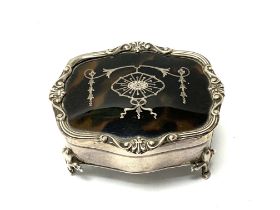 A small hallmarked silver and tortoiseshell trinke