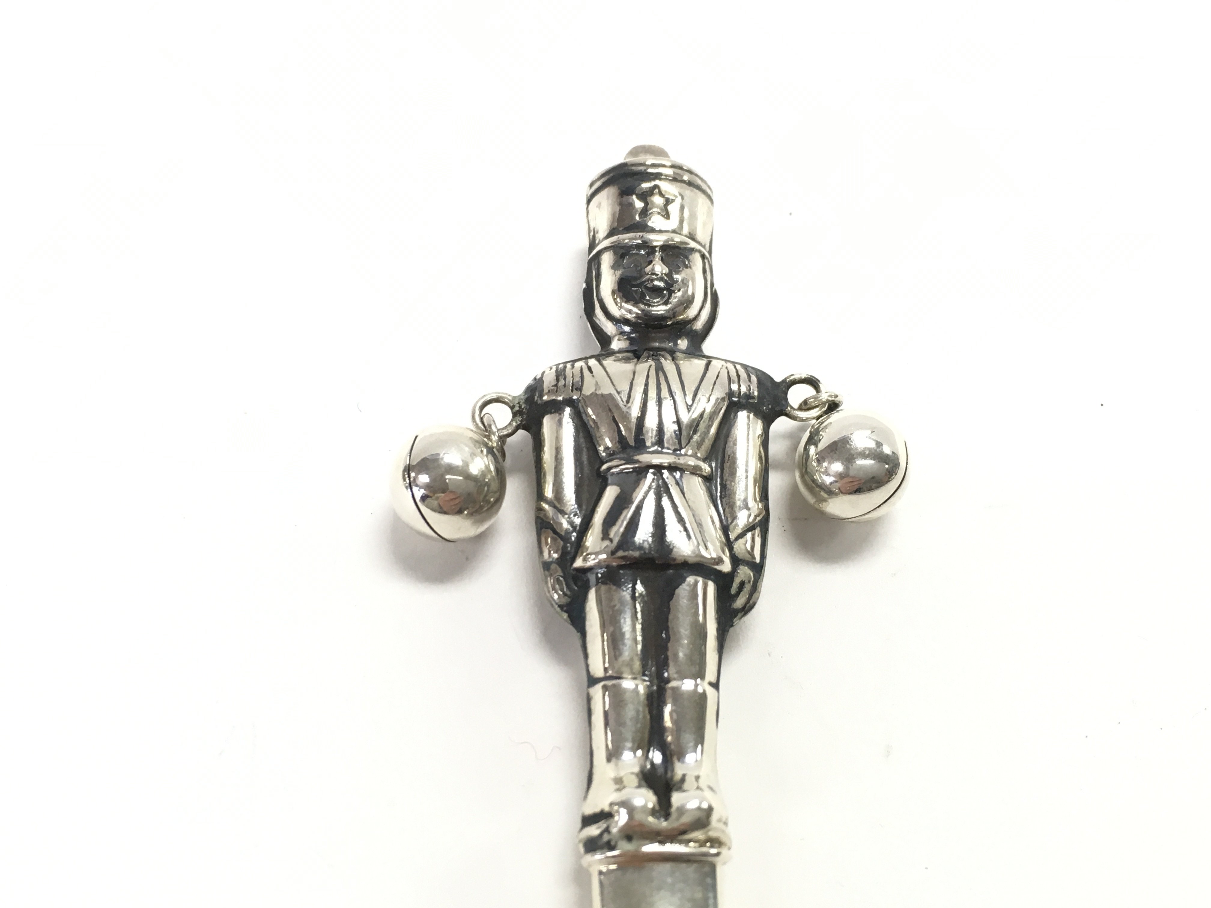 A silver rattle in form of a soldier. Approx 13cm. - Image 2 of 2