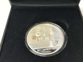 A silver proof article 50 coin. NO RESERVE