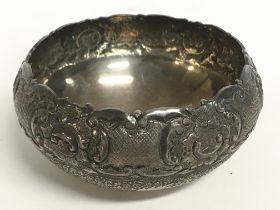 A finely engraved Middle Eastern silver bowl. Post