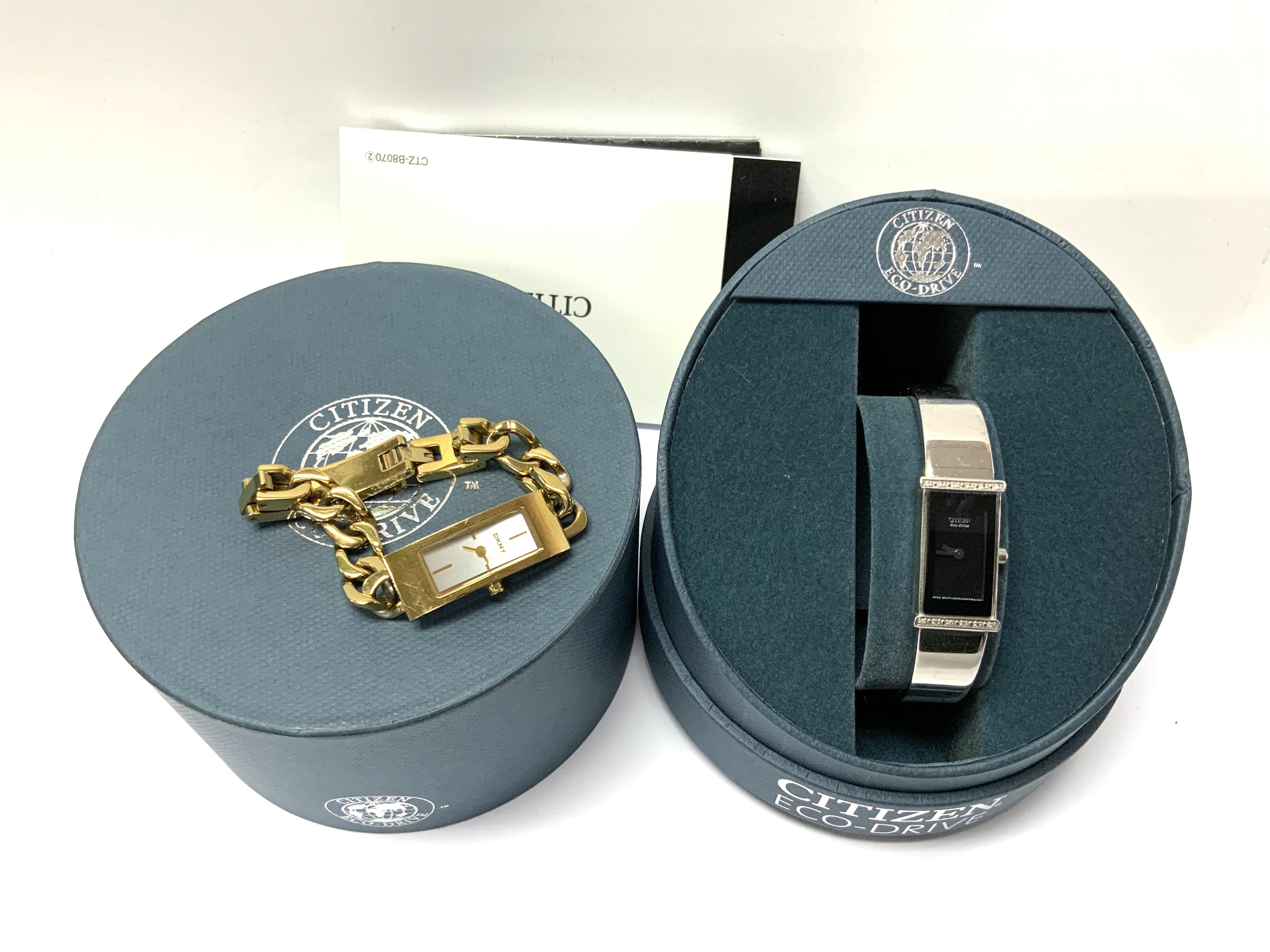 A Boxed ladies Citizen Eco-Drive together with a l
