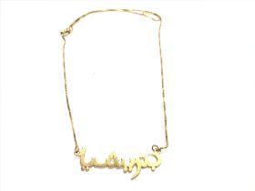 A 22ct gold name necklace. 7.63g