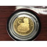 A 2022 1/4oz gold proof royal Tudor beasts coin. T