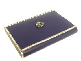An Austrian Matt blue enamel case fitted with diam