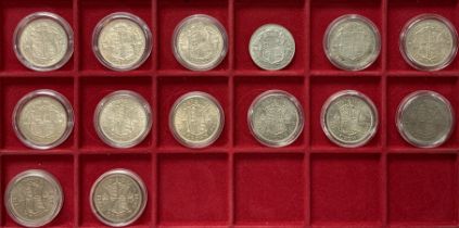 A collection of 14 Half Crowns dates include 1911,