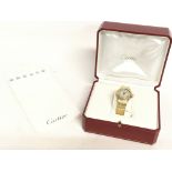 A cased Cartier Cougar yellow metal 18ct watch, Se