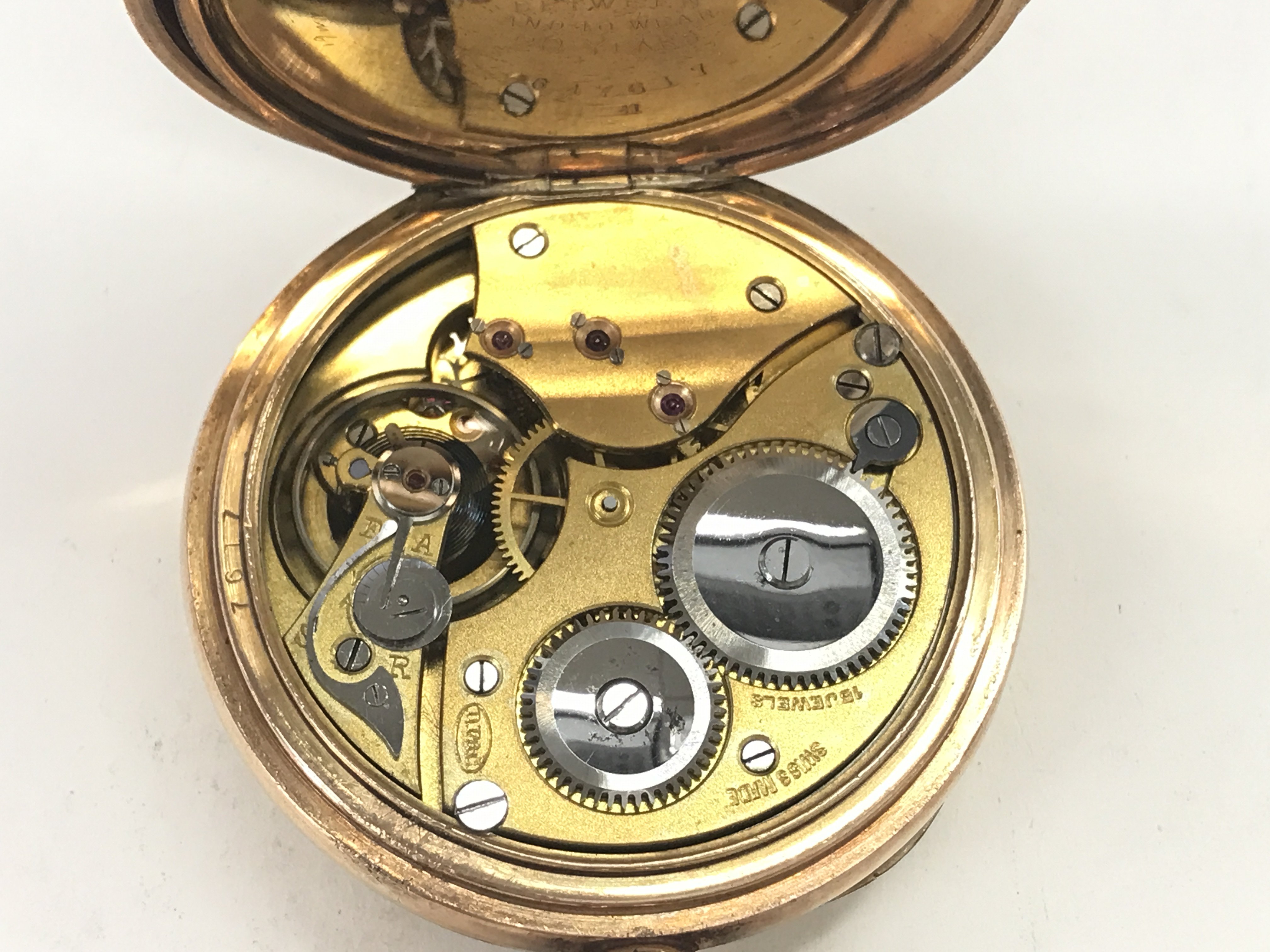 A Kendal and Dent gold plated pocket watch. Winds - Image 3 of 3