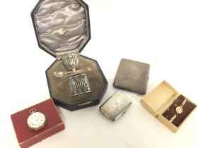 A collection of silver including silver hallmarked