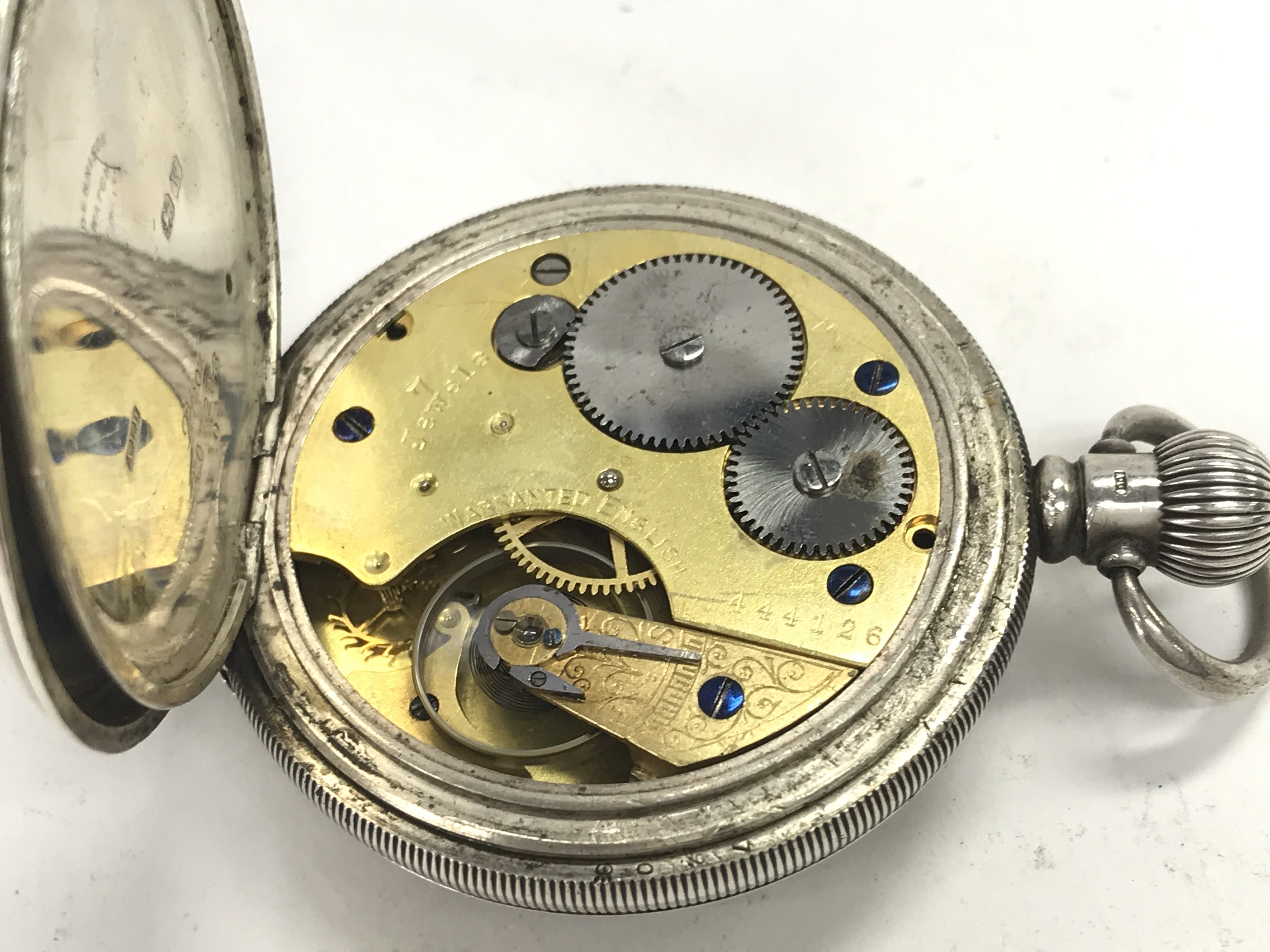 A silver pocket watch. Winds and runs. 50mm case. - Image 3 of 3