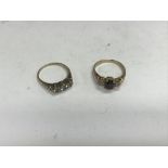Two 9ct gold dress rings. Approx weight 4.30 grams