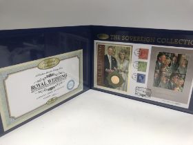 A royal wedding sovereign stamp collection.