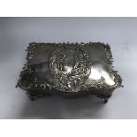 A dressing table silver box. (No lead filling).