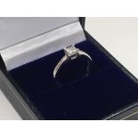 Certificated platinum princess cut diamond solitai