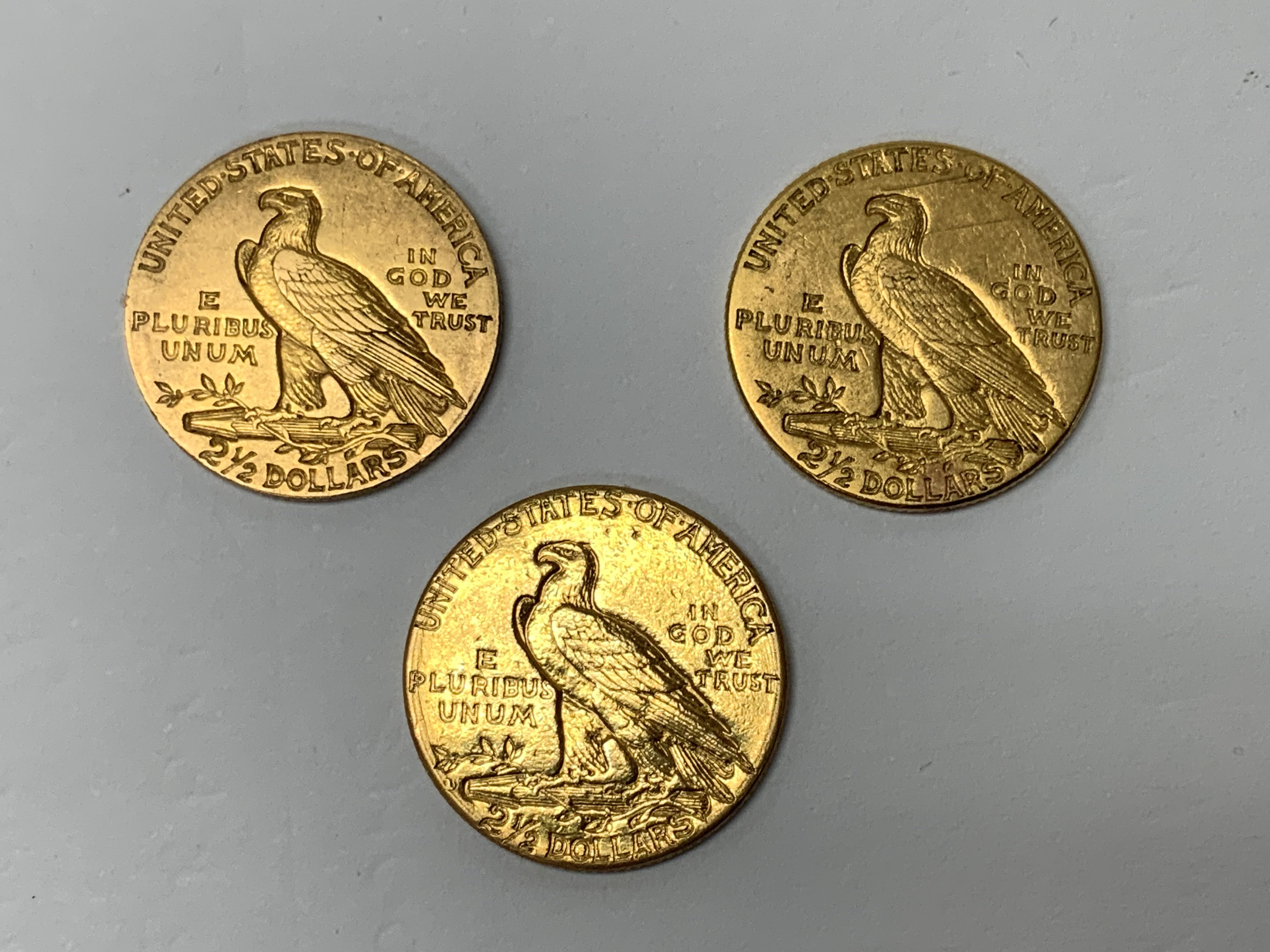 3 Indian head 2.5 dollar gold coins to include 191 - Image 2 of 2