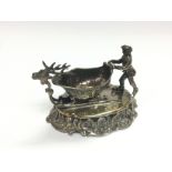 A small Continental silver figural table salt, app