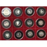 12 Sterling silver commemorative coins