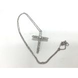 Certificated 18ct white gold cross set with RBC di