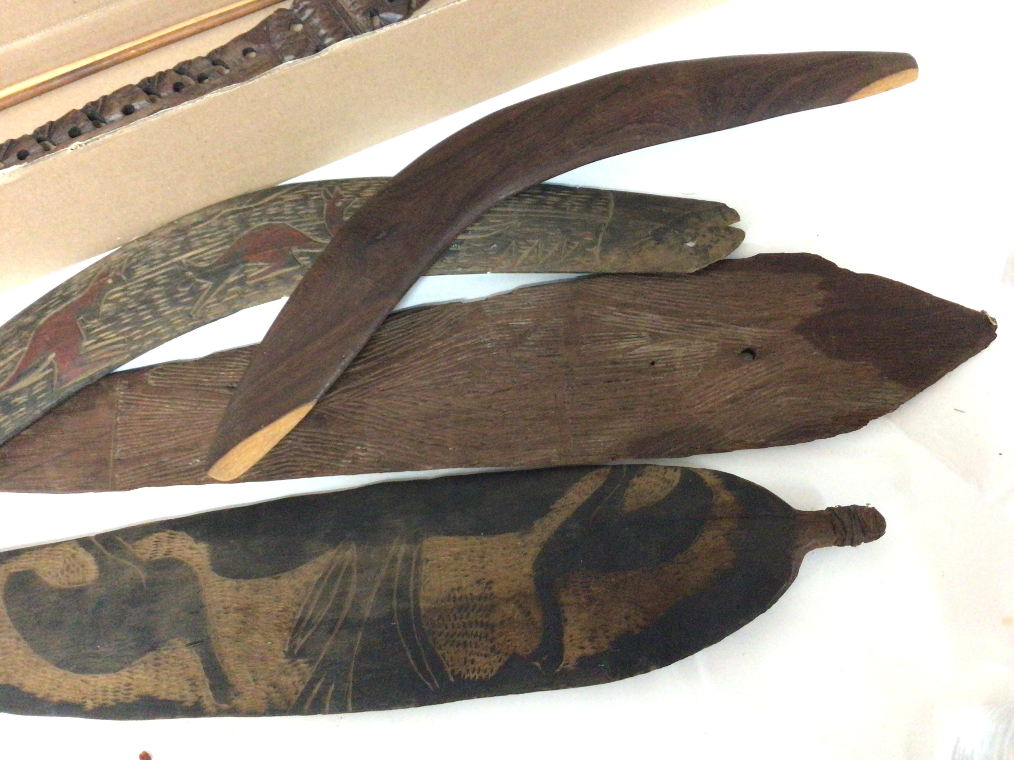 Two MÄori antique possible Patu war clubs and boo - Image 3 of 6