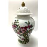 A Single Chinese Famile rose porcelain vase and co