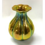 A Zsolnay Hungary Eosin Iridescent Pottery Vase, 1