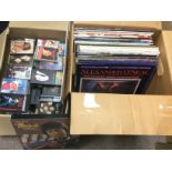 Two boxes of LPs and cassettes by various artists